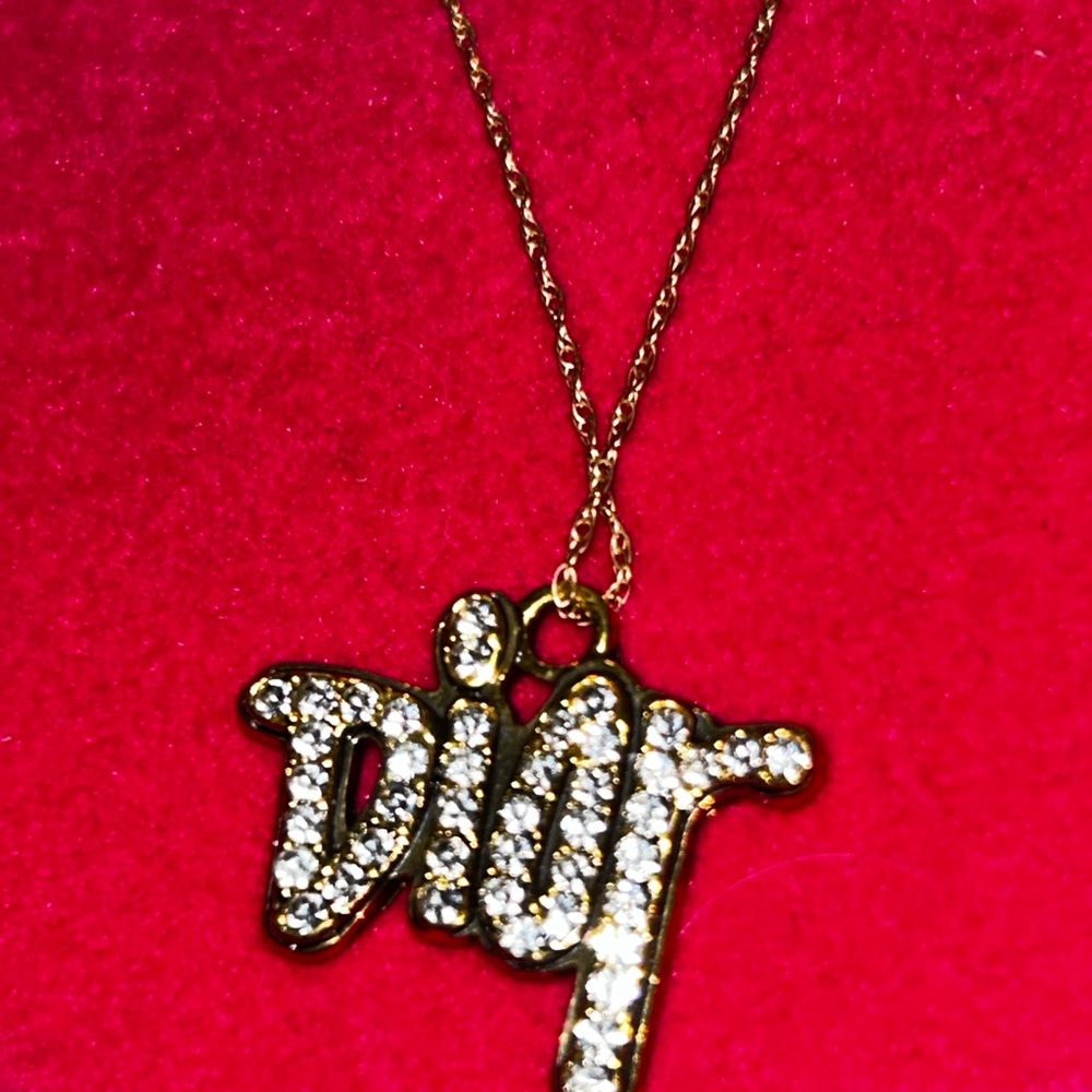 14K Gold delicate chain with Upcycled zipper pull. - Picture 4 of 6